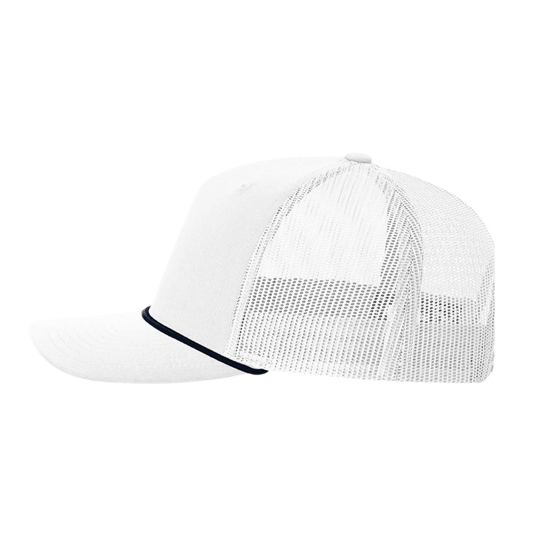 PVCS Power "W" Rope Hat – White with Navy rope