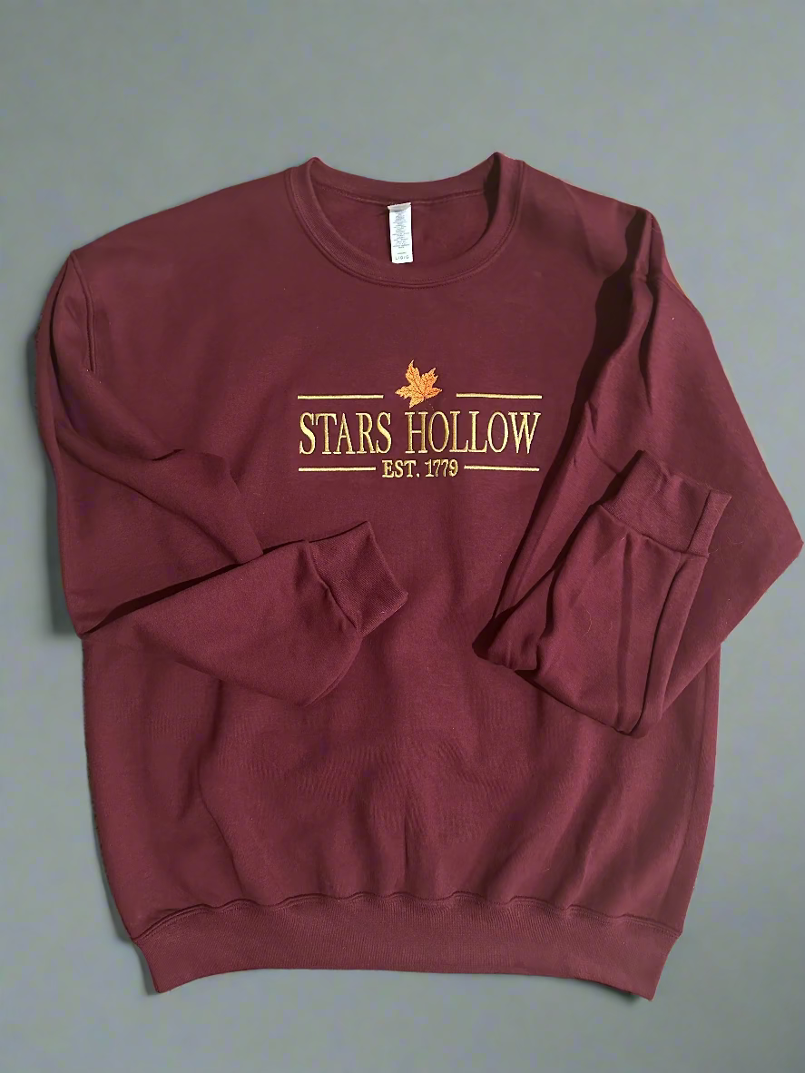 Stars Hollow/Gilmore Girls Embroidered Crewneck