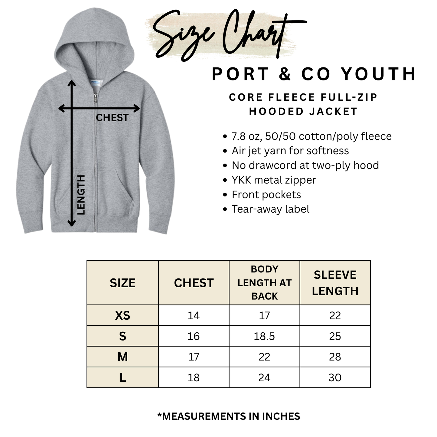 Youth PVCS Jacket- Full Zip Fleece
