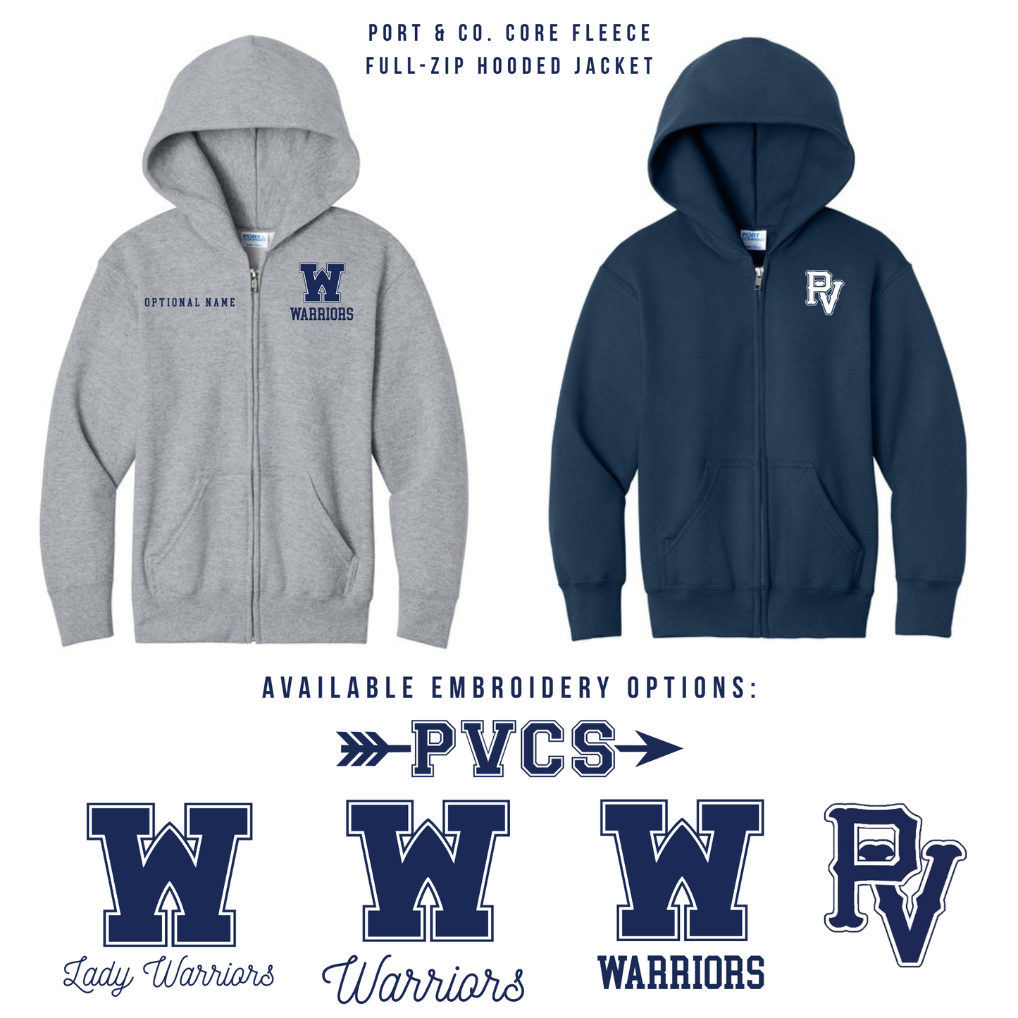 Youth PVCS Jacket- Full Zip Fleece