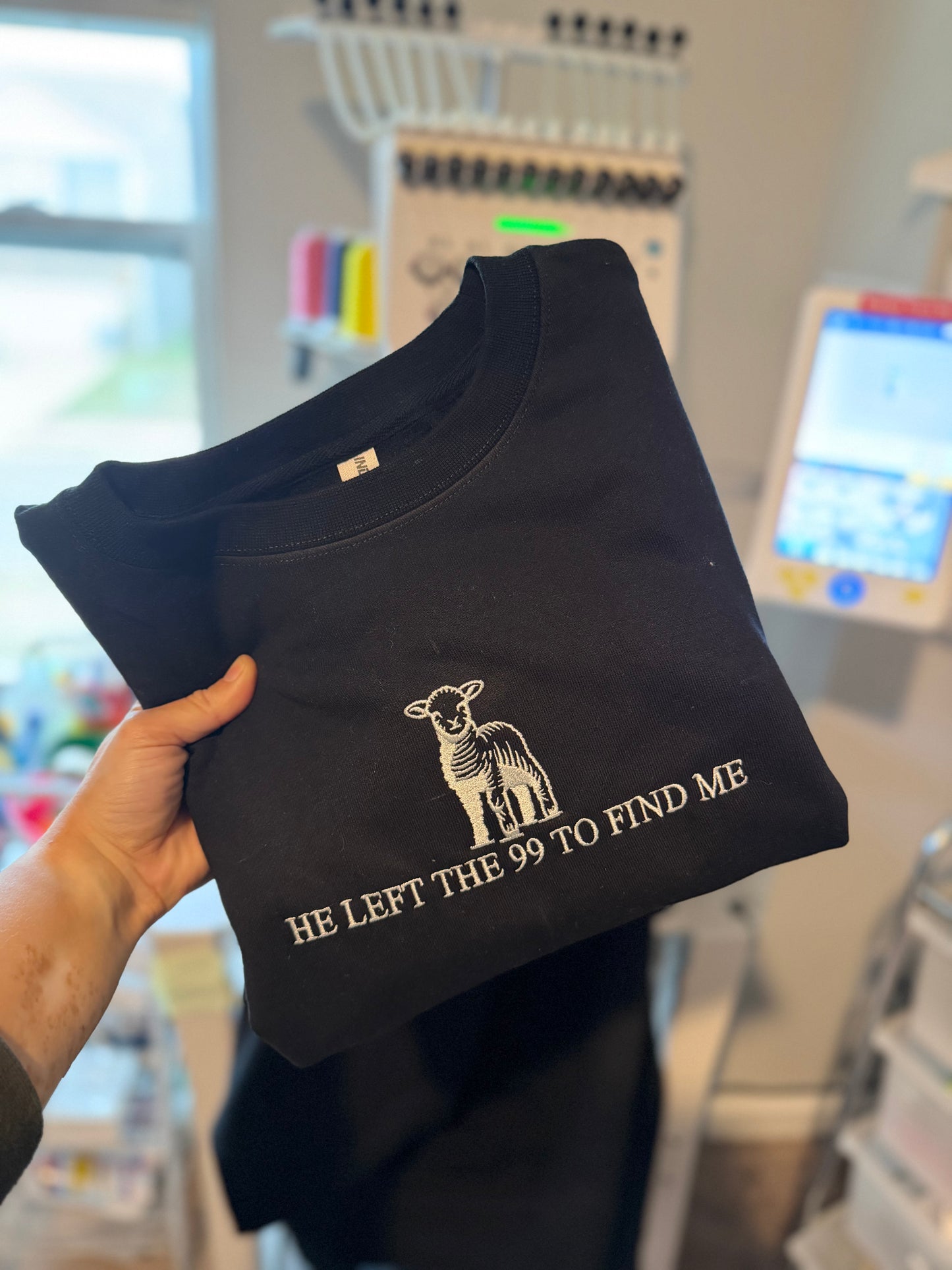 He Left the 99 for me-crewneck