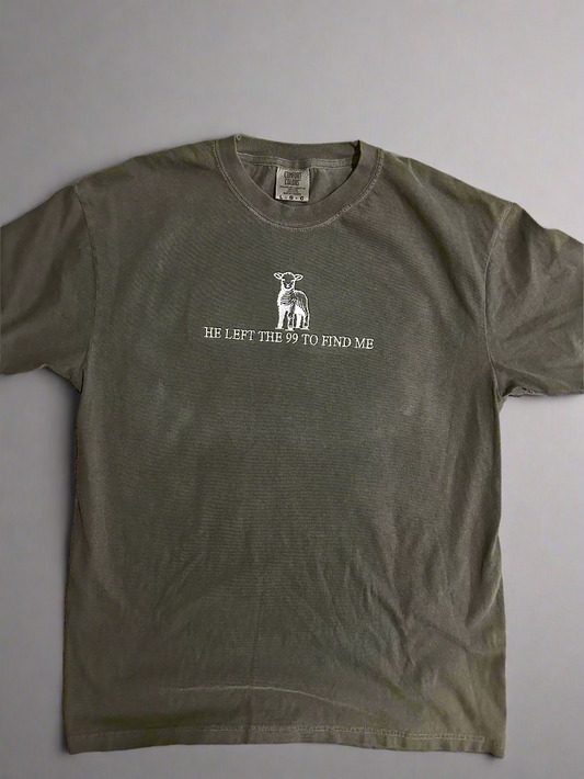He Left the 99 Embroidered Tee