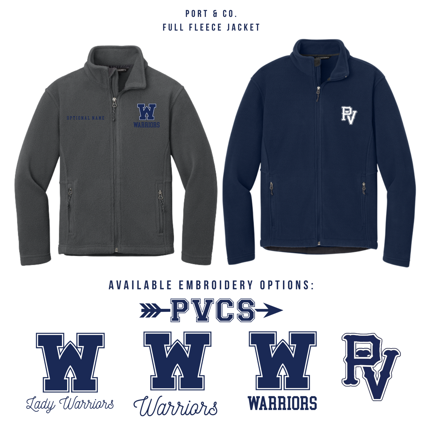 Adult PVCS Fleece Jacket- Full Zip