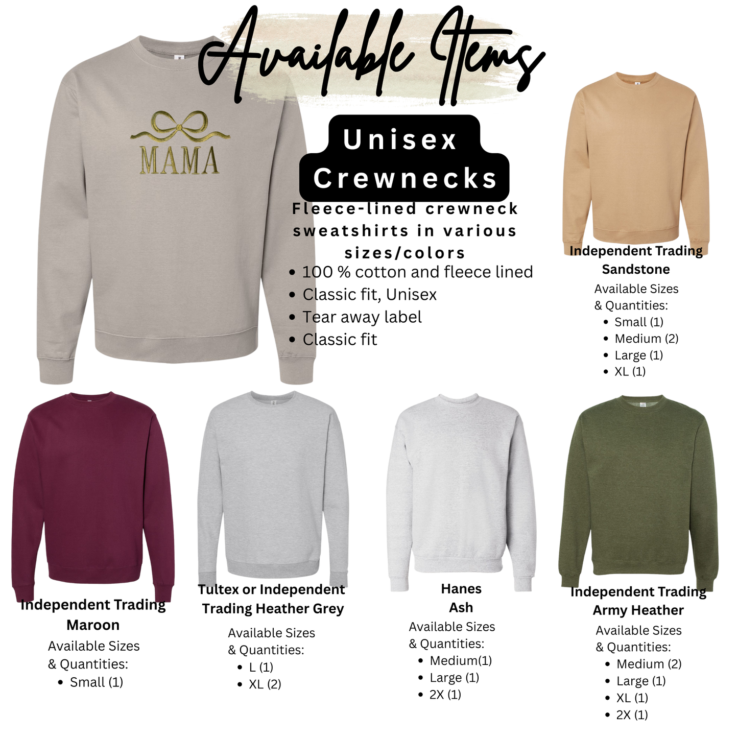 Custom "MAMA" + bow Crewneck